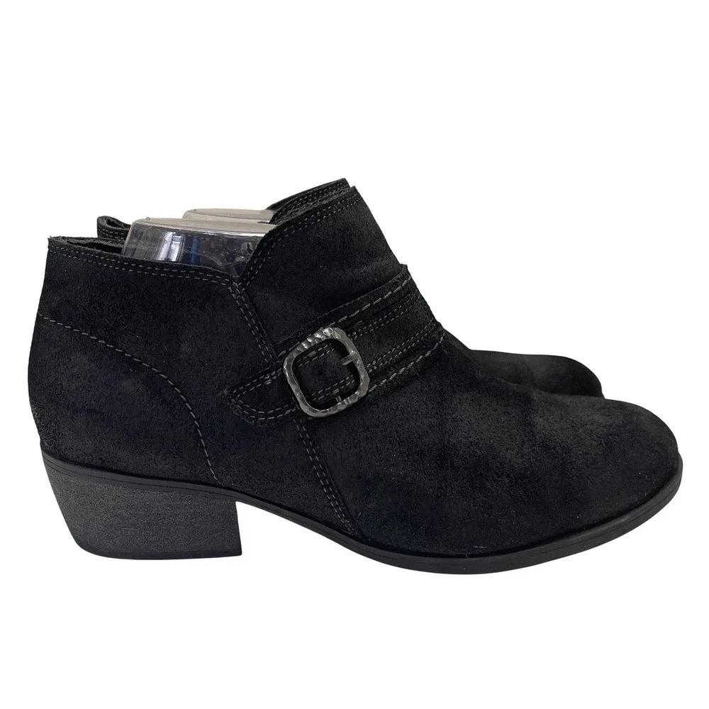 Clarks Boots Womens 10W Black Charlten Bay Suede Ankle‎ Western Comfort Booties